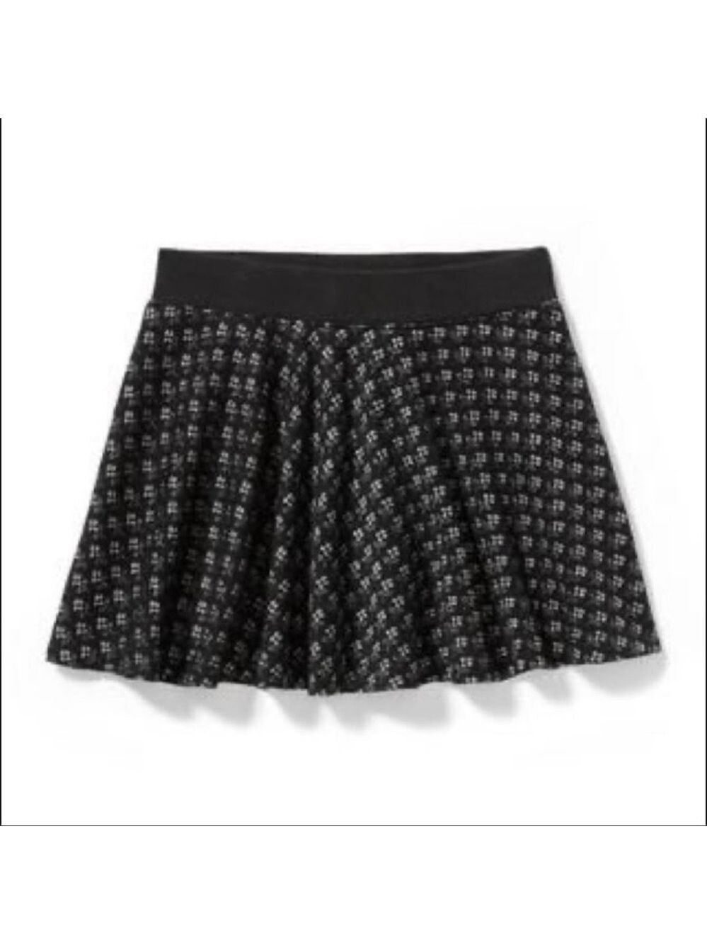 JANIE AND JACK Black & Silver Floral Twirl Skirt